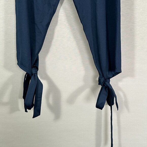 Joy Lab Pants Womens Large Blue Coquette Core Ankle Tie Yoga Waistband Pocket - Picture 3 of 9